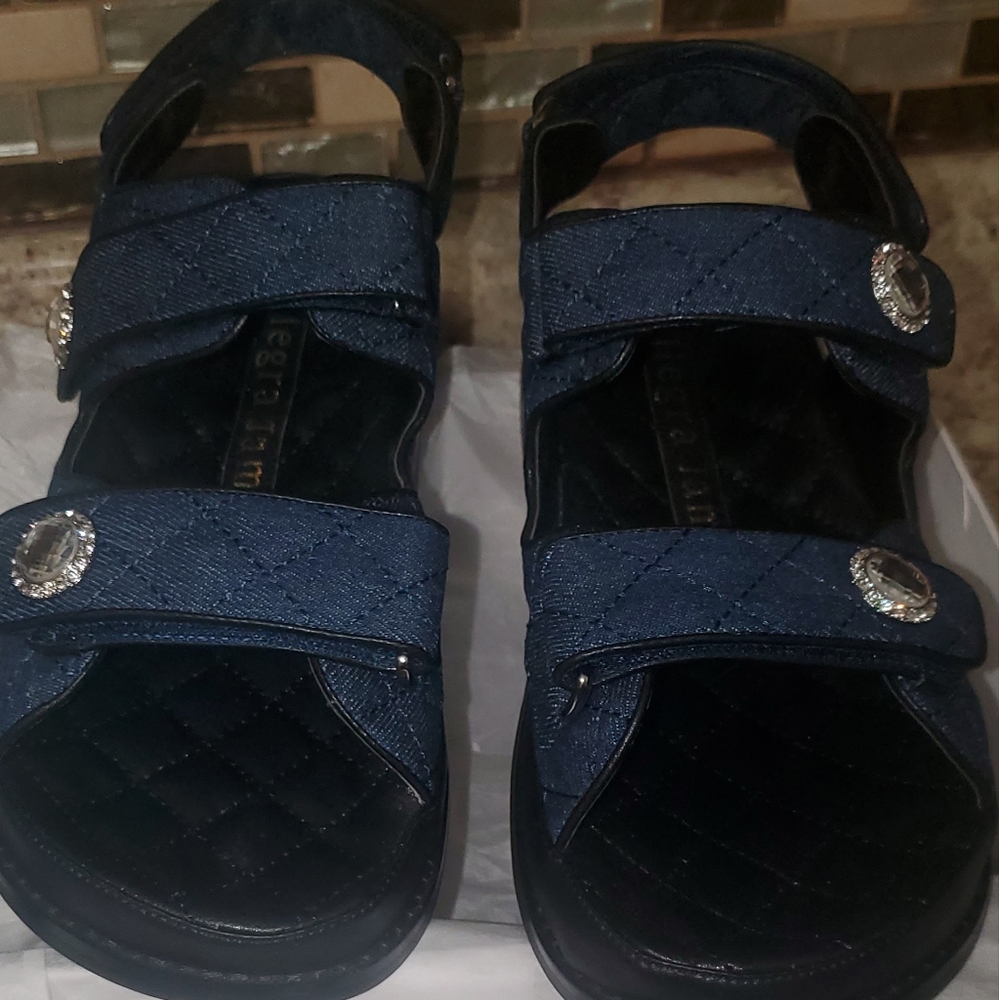 Allegra James Denim sandals